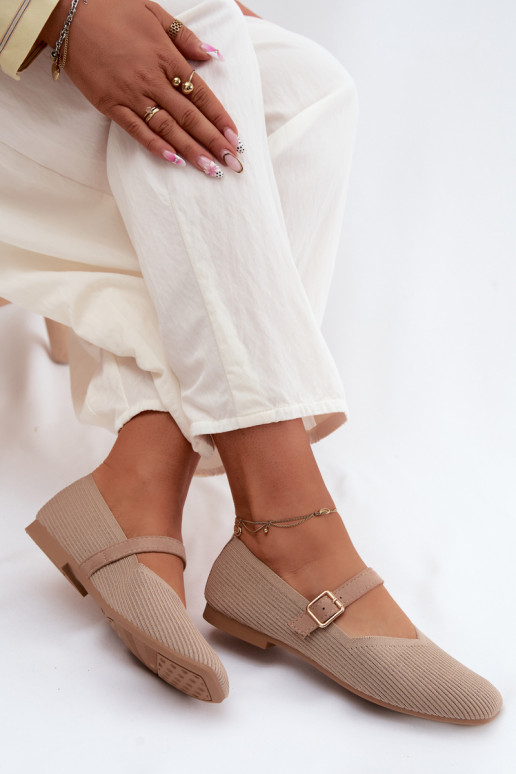 bailarinasZapatos a rayasgo Tiene queterialu Pasek con hebillas beige Calvra