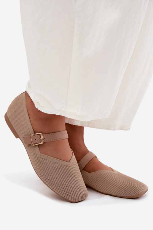 bailarinasZapatos a rayasgo Tiene queterialu Pasek con hebillas beige Calvra