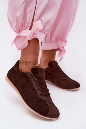 Zapatillas marrones para mujer de ante sintético Melvelin