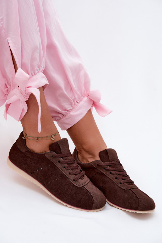 Zapatillas marrones para mujer de ante sintético Melvelin
