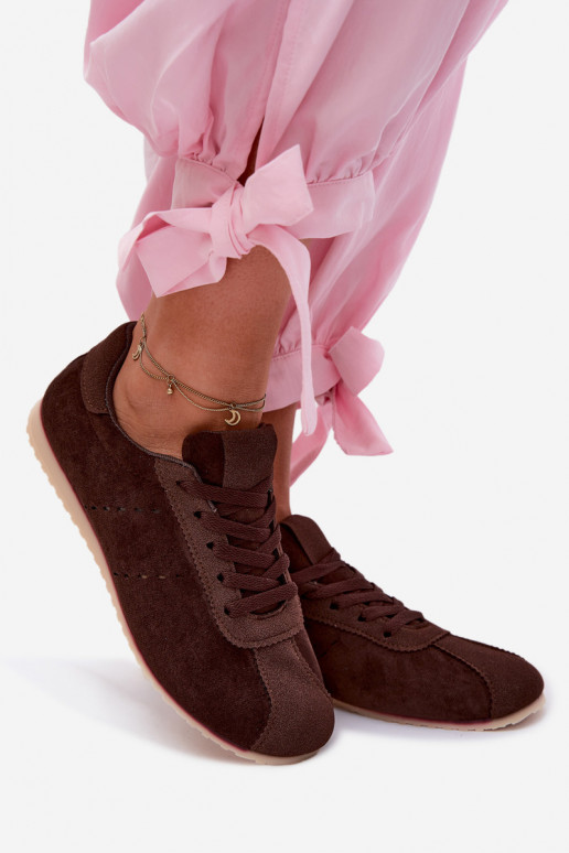 Zapatillas marrones para mujer de ante sintético Melvelin