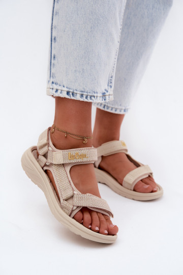 Sandalias de mujer color arena Lee Cooper LCIN-26-34-4431L 2