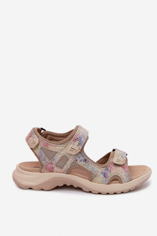 Sandalias de cuero multicolores con estampado de mujer de estilo deportivo Morenia