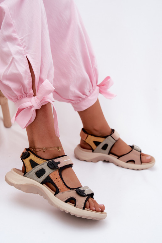 Sandalias de mujer naranjas y negras de estilo deportivo Morenia