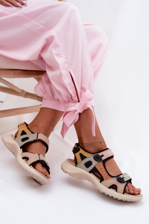 Sandalias de mujer naranjas y negras de estilo deportivo Morenia