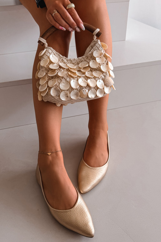 Bailarinas de piel sintética color dorado Nelisa