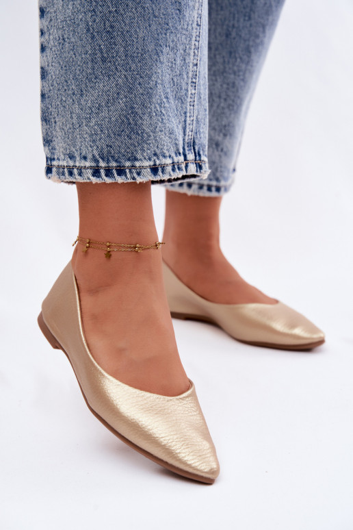 Bailarinas de piel sintética color dorado Nelisa