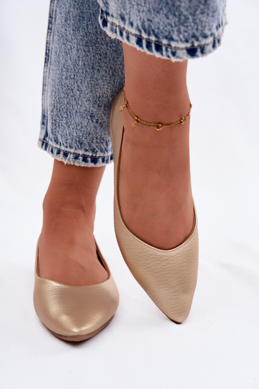 Bailarinas de piel sintética color dorado Nelisa
