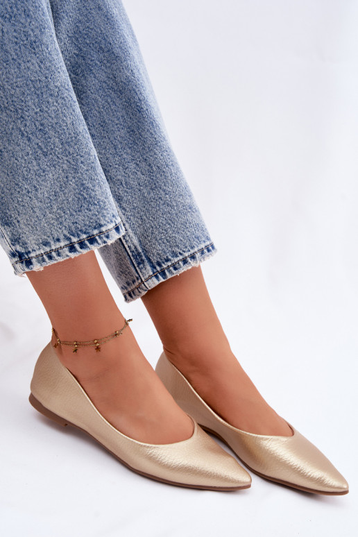 Bailarinas de piel sintética color dorado Nelisa