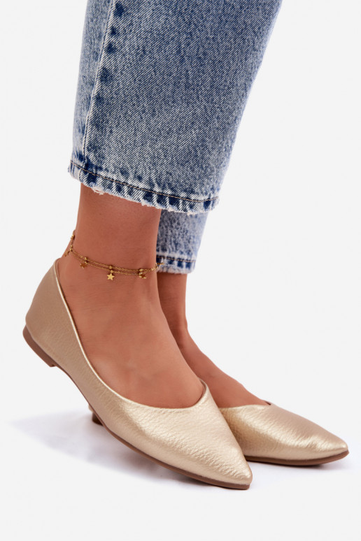 Bailarinas de piel sintética color dorado Nelisa