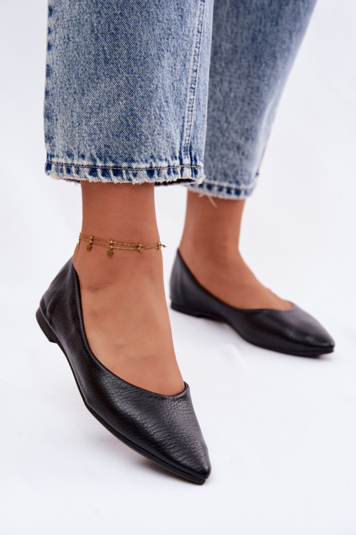 Bailarinas de piel sintética de color negro Nelisa