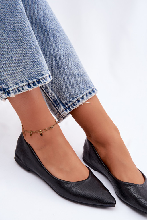 Bailarinas de piel sintética de color negro Nelisa