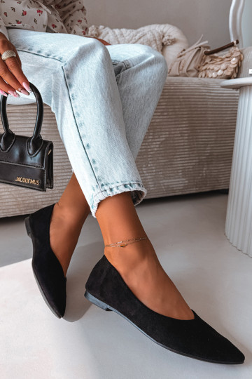 Bailarinas planas de ante color negro Lelisa