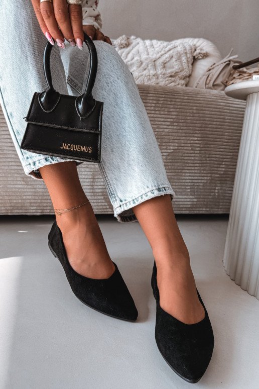 Bailarinas planas de ante color negro Lelisa