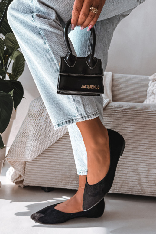 Bailarinas planas de ante color negro Lelisa