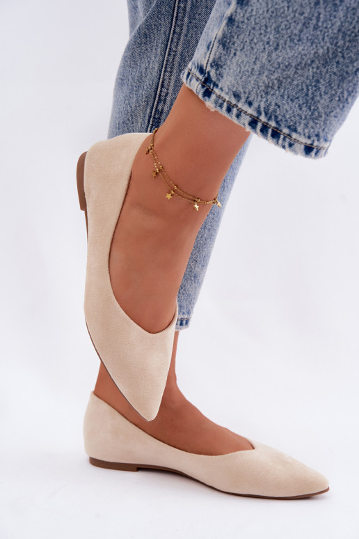 Bailarinas planas de ante color arena Lelisa