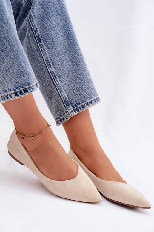 Bailarinas planas de ante color arena Lelisa