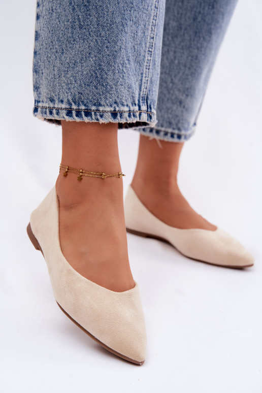 Bailarinas planas de ante color arena Lelisa