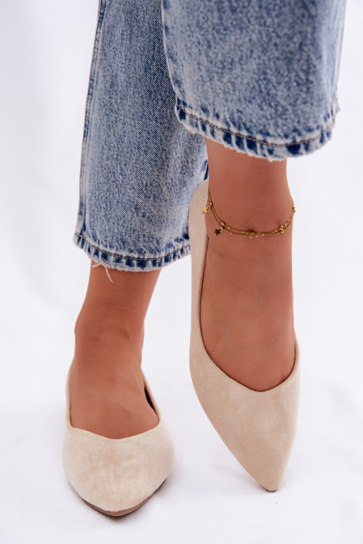 Bailarinas planas de ante color arena Lelisa