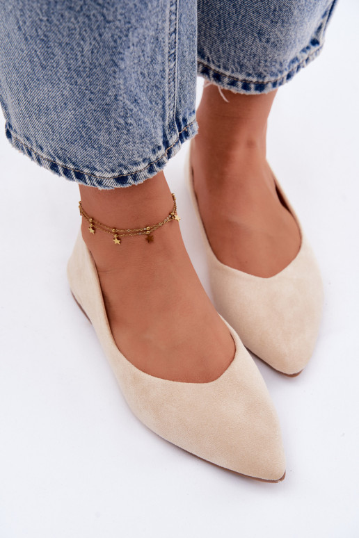 Bailarinas planas de ante color arena Lelisa