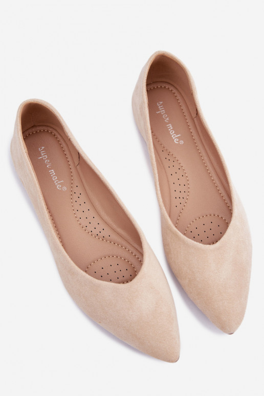 Bailarinas planas de ante color arena Lelisa