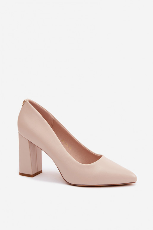 Zapatos de tacón de piel sintética Sergio Leone PB216 color marfil