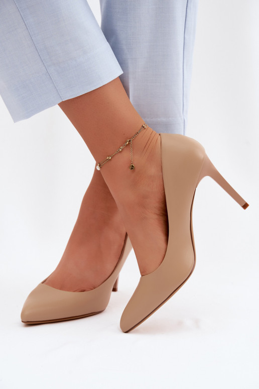 Zapatos de tacón de piel sintética Sergio Leone 1339 color arena