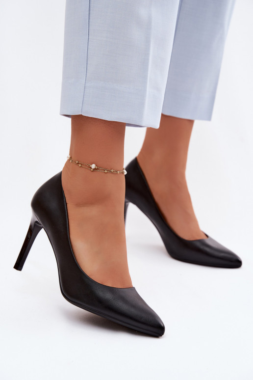 Zapatos de tacón de piel sintética Sergio Leone 1339 color negro