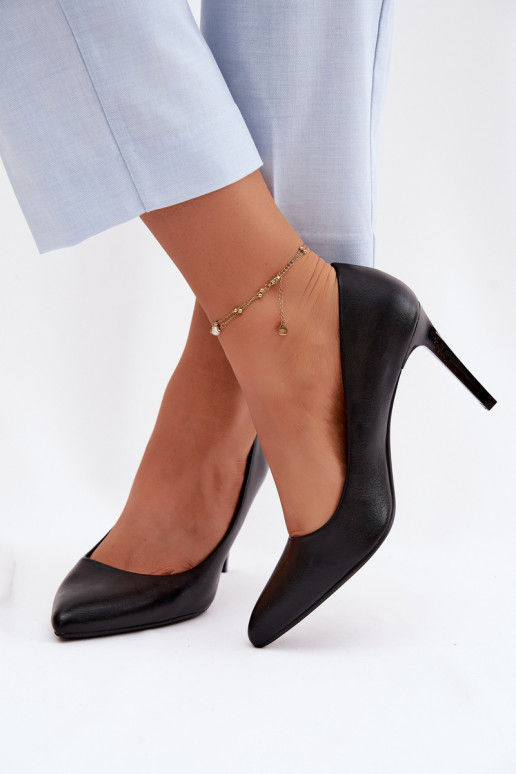 Zapatos de tacón de piel sintética Sergio Leone 1339 color negro