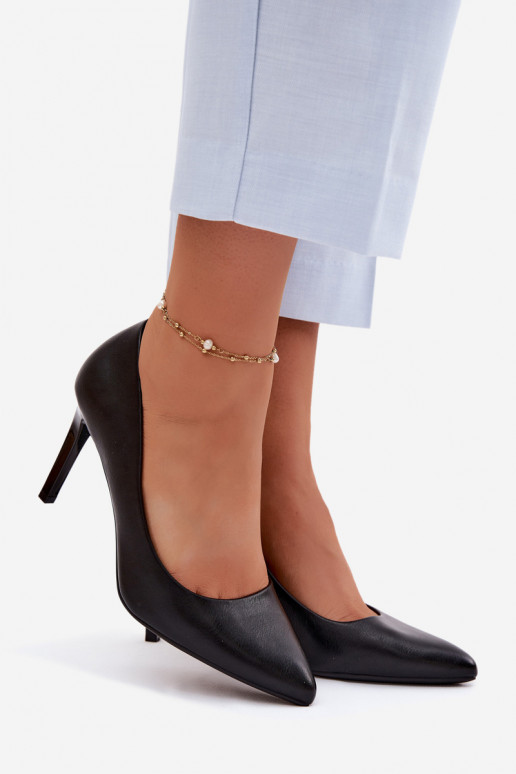 Zapatos de tacón de piel sintética Sergio Leone 1339 color negro