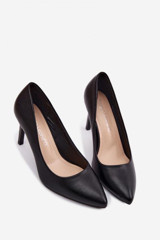 Zapatos de tacón de piel sintética Sergio Leone 1339 color negro