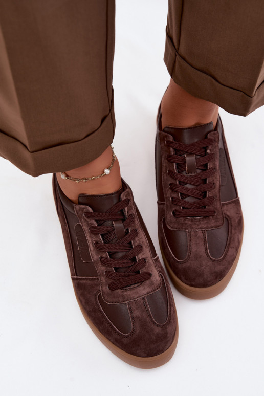 Zapatos de ante para mujer Vinceza 7933 color chocolate