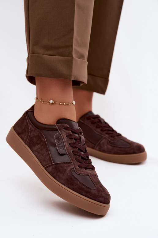 Zapatos de ante para mujer Vinceza 7933 color chocolate