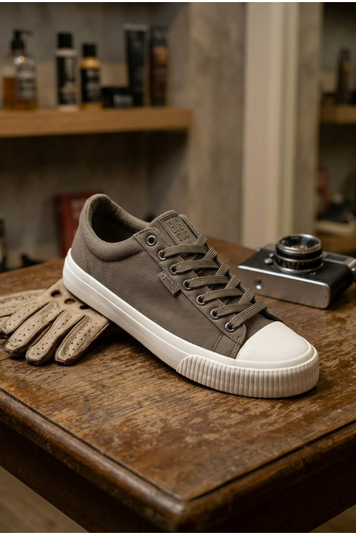 Zapatos informales bajos grises para hombres