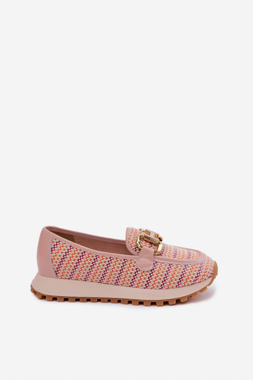Zapatillas rosas slip-on con detalles dorados GOE TT2N4081