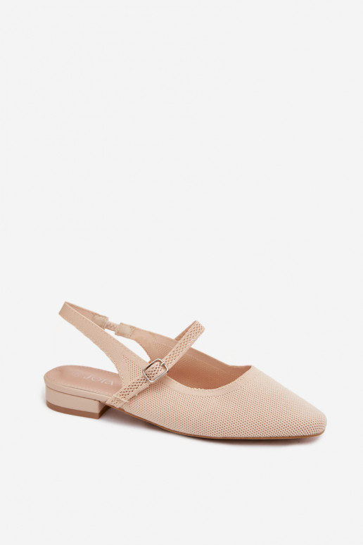 Sandalias de bailarina color marfil para mujer con correas Selrene