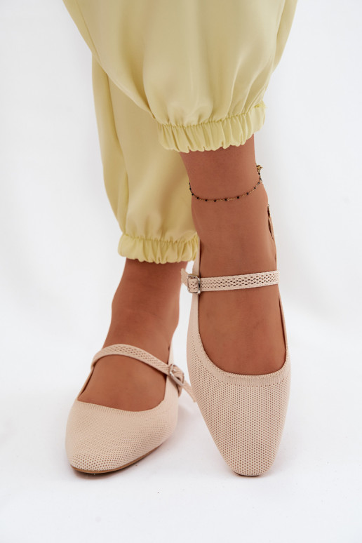 Sandalias de bailarina color marfil para mujer con correas Selrene