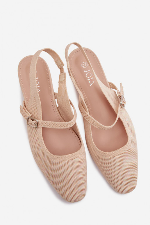 Sandalias de bailarina color marfil para mujer con correas Selrene