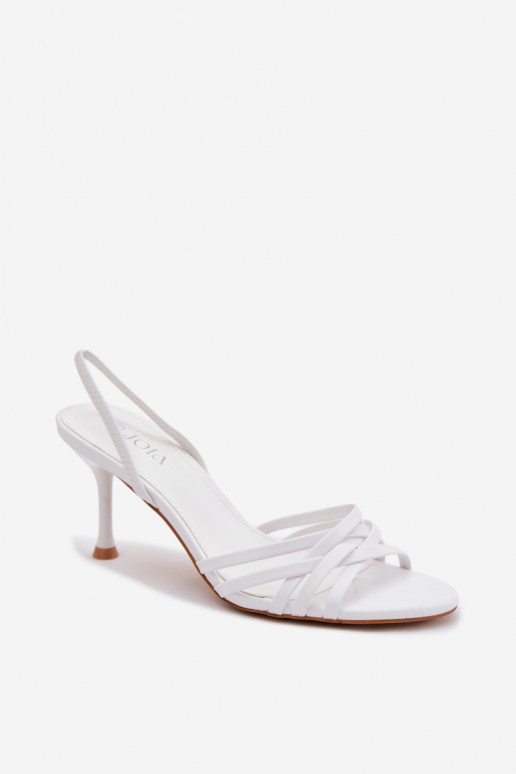 Sandalias blancas con tacón fino y tiras Velivelle