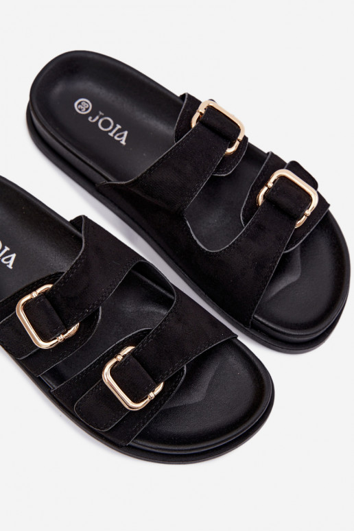 Zapatillas negras con hebillas doradas Pelorin