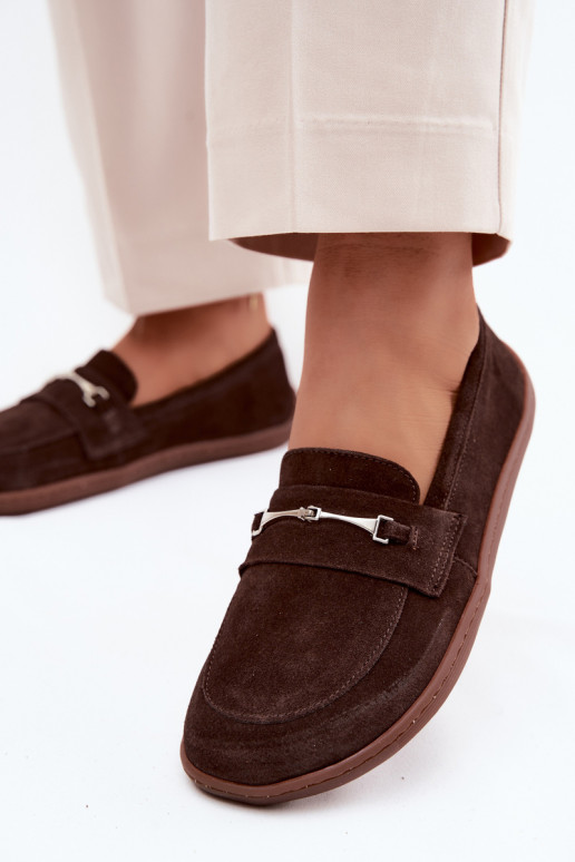 Mocasines barefoot de ante Zazoo 322, color chocolate