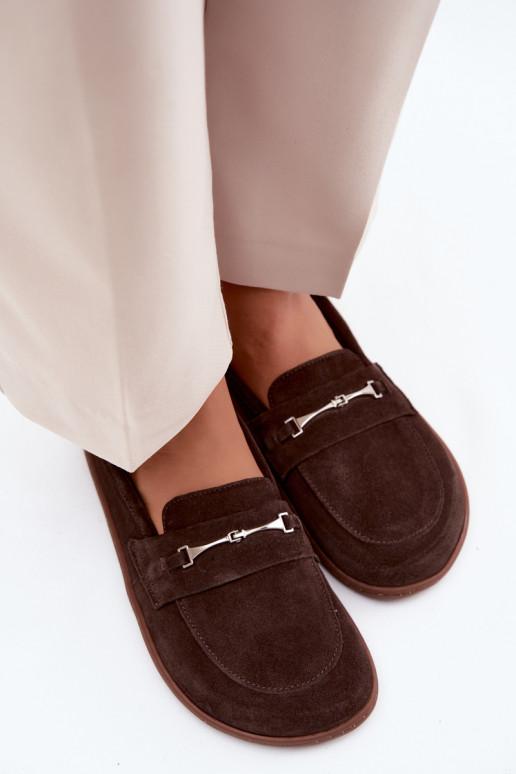 Mocasines barefoot de ante Zazoo 322, color chocolate