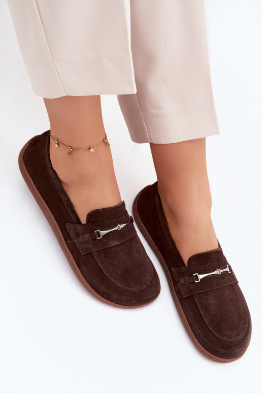 Mocasines barefoot de ante Zazoo 322, color chocolate