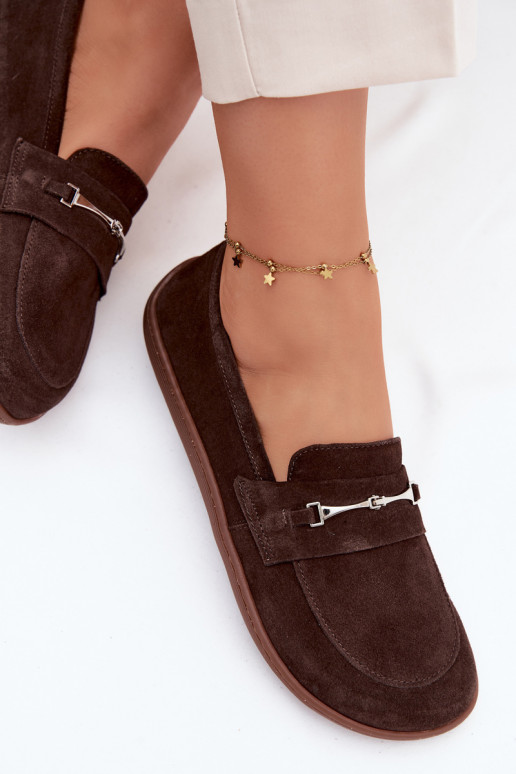 Mocasines barefoot de ante Zazoo 322, color chocolate