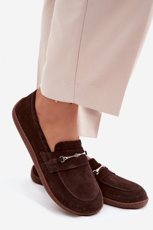 Mocasines barefoot de ante Zazoo 322, color chocolate