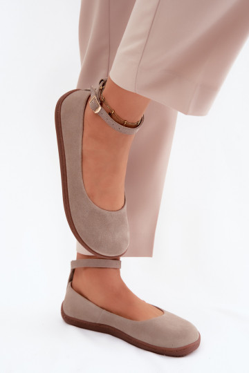 Bailarinas barefoot de ante Zazoo 020, color cappuccino