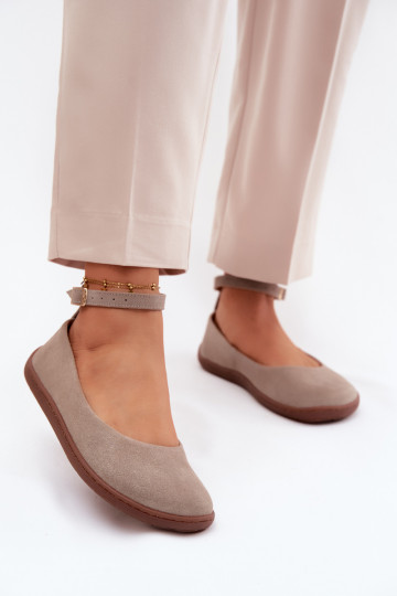 Bailarinas barefoot de ante Zazoo 020, color cappuccino 2