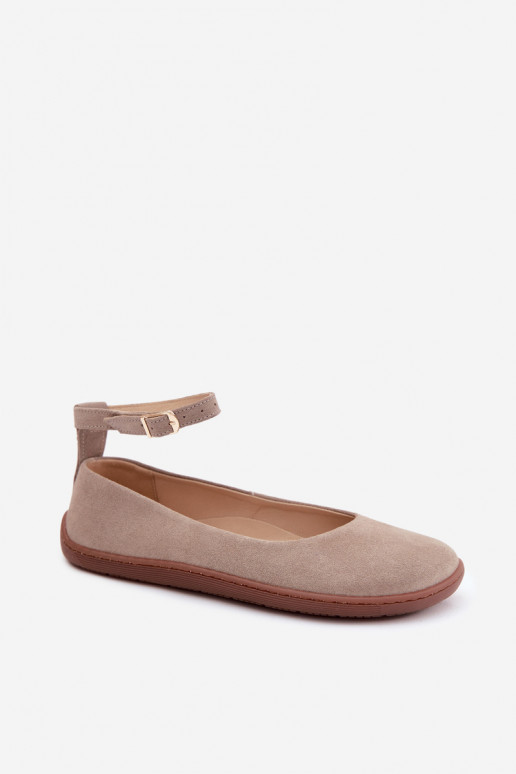 Bailarinas barefoot de ante Zazoo 020, color cappuccino