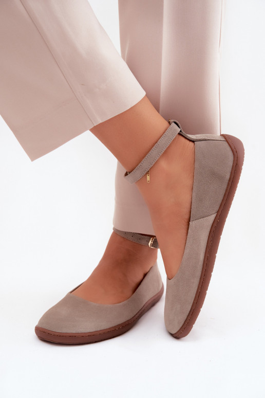 Bailarinas barefoot de ante Zazoo 020, color cappuccino