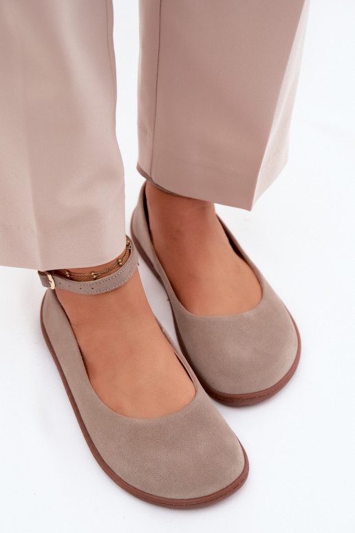 Bailarinas barefoot de ante Zazoo 020, color cappuccino